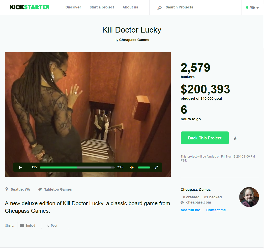 Cheap Ass Awesomeness: Kill Doctor Lucky Success